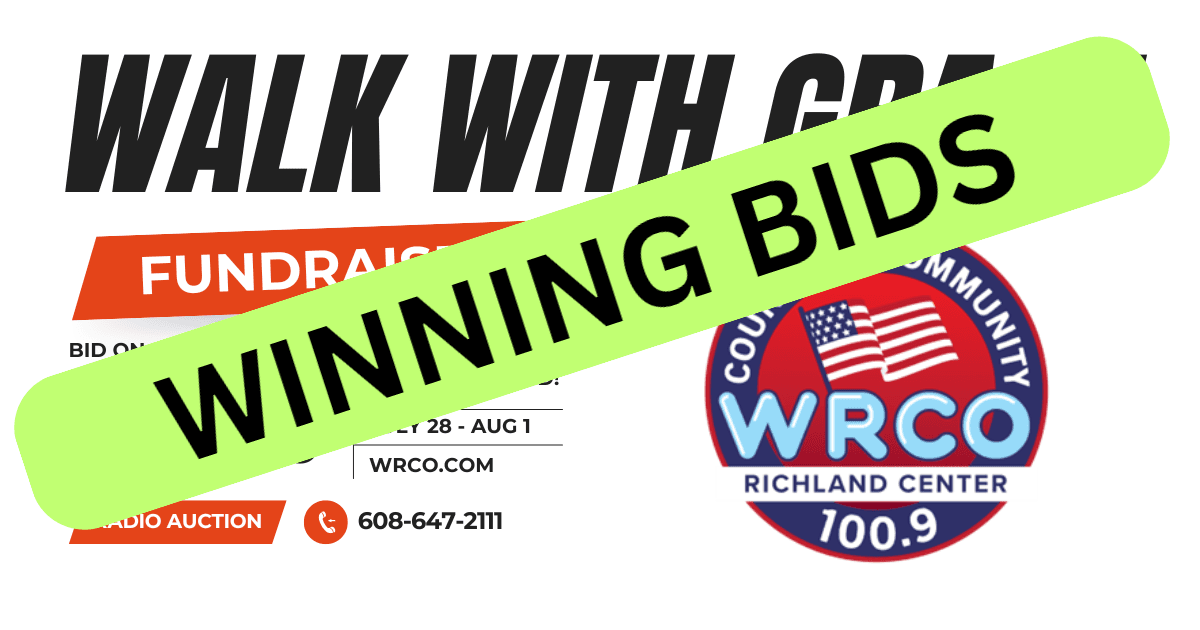 WALK WITH GRACE Radio Auction complete 5 day wrap-up